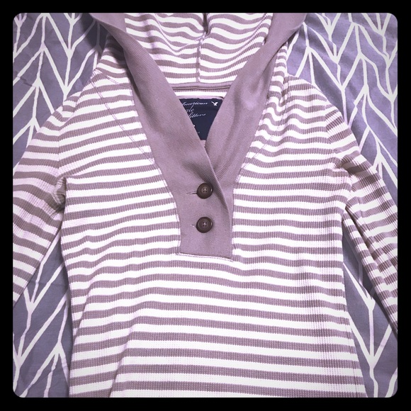 American Eagle Long Sleeve Hoodie Shirt - Picture 1 of 2